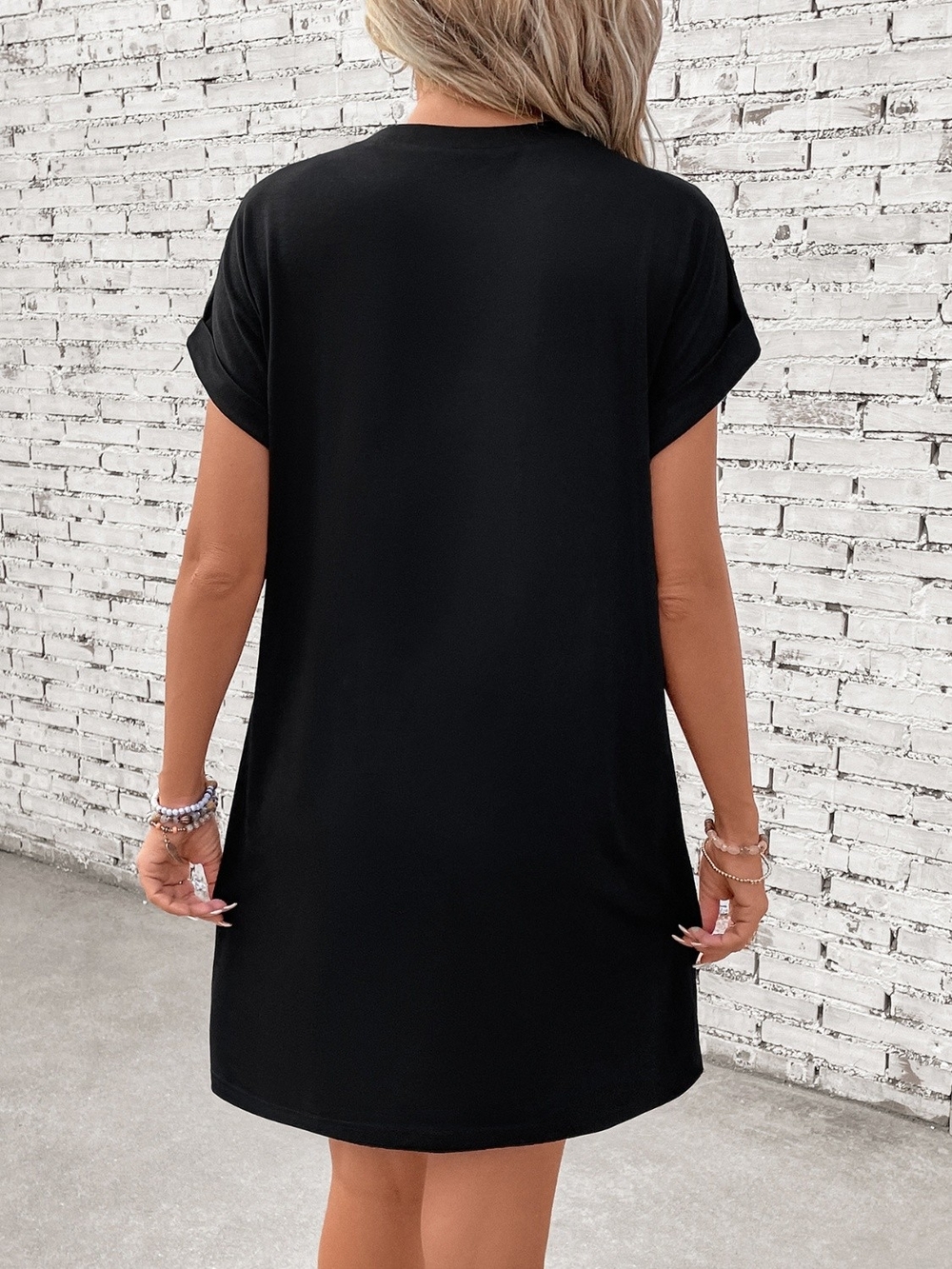 Mom Letter Graphic Short Sleeve Mini Tee Dress - Picture 7 of 8